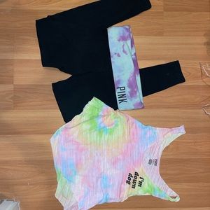 VS pink outfit leggings/tank